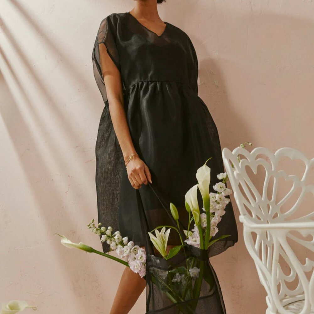 Noemiah Tulip oversized sheer silk dress